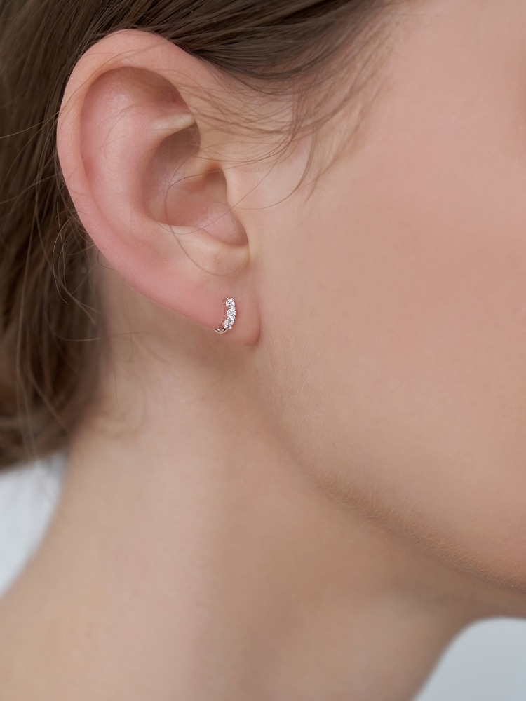 [Silver] Cubic Ring Earrings